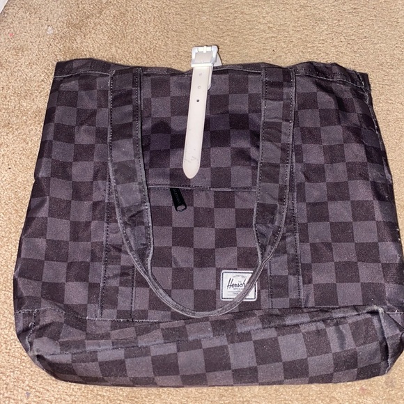 Herschel Tote - Black/Gray Checkered - Picture 1 of 8